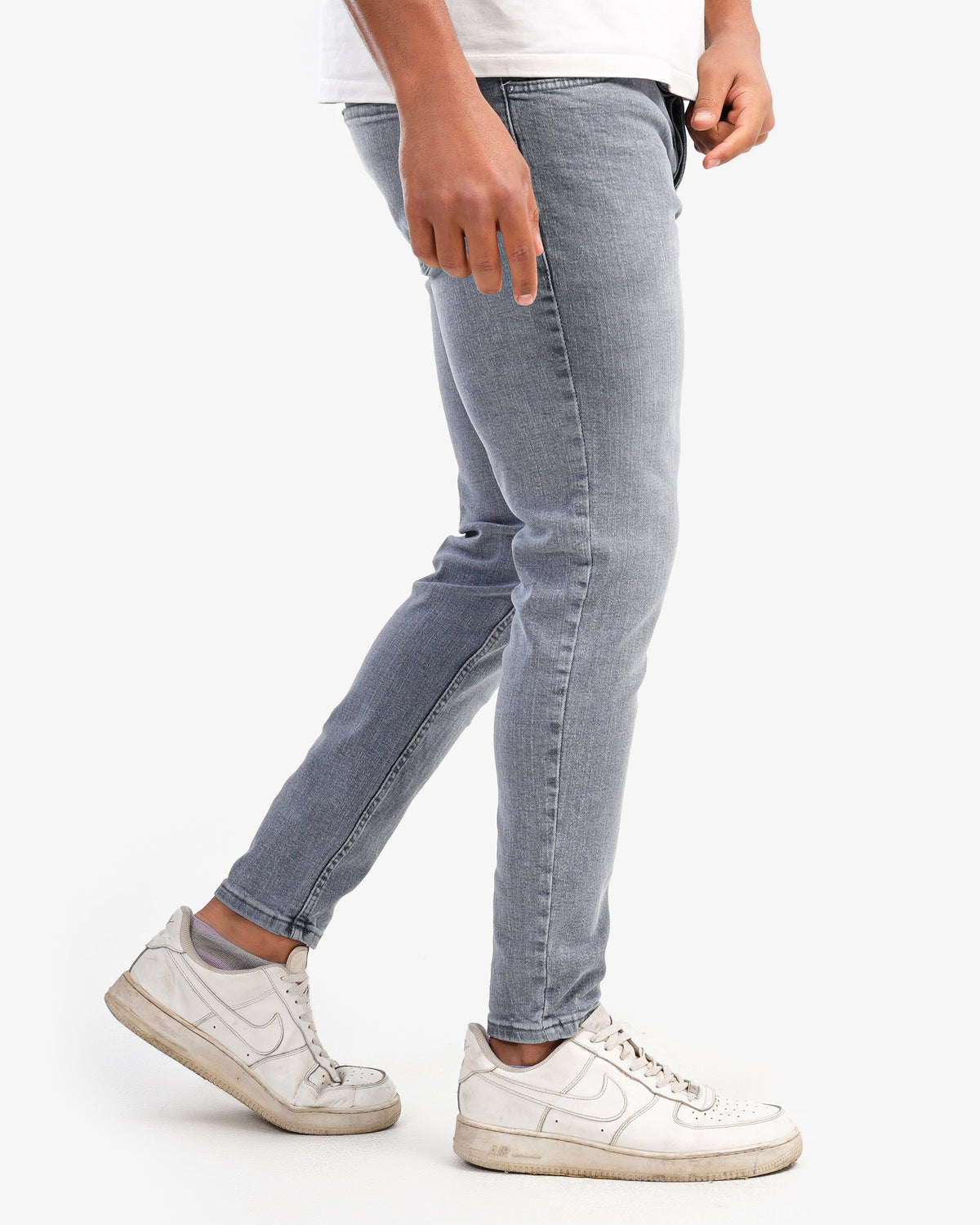 Men’s Slim Fit Denim Trousers In Gray