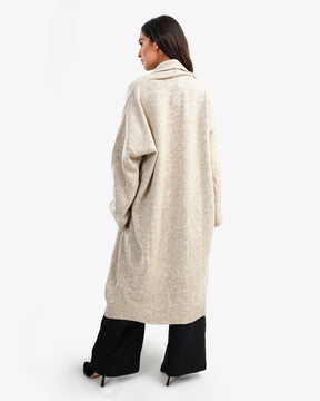 Women's Oversize Long Cardigan In Beige