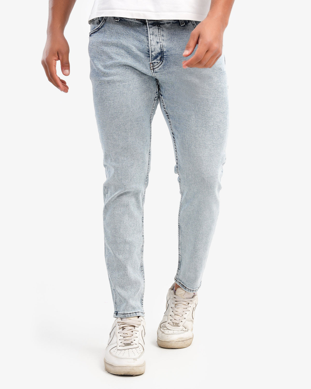 Men’s Slim Fit Denim Trousers In Ice