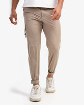 Men's Slimline Joggers Trousers In Beige