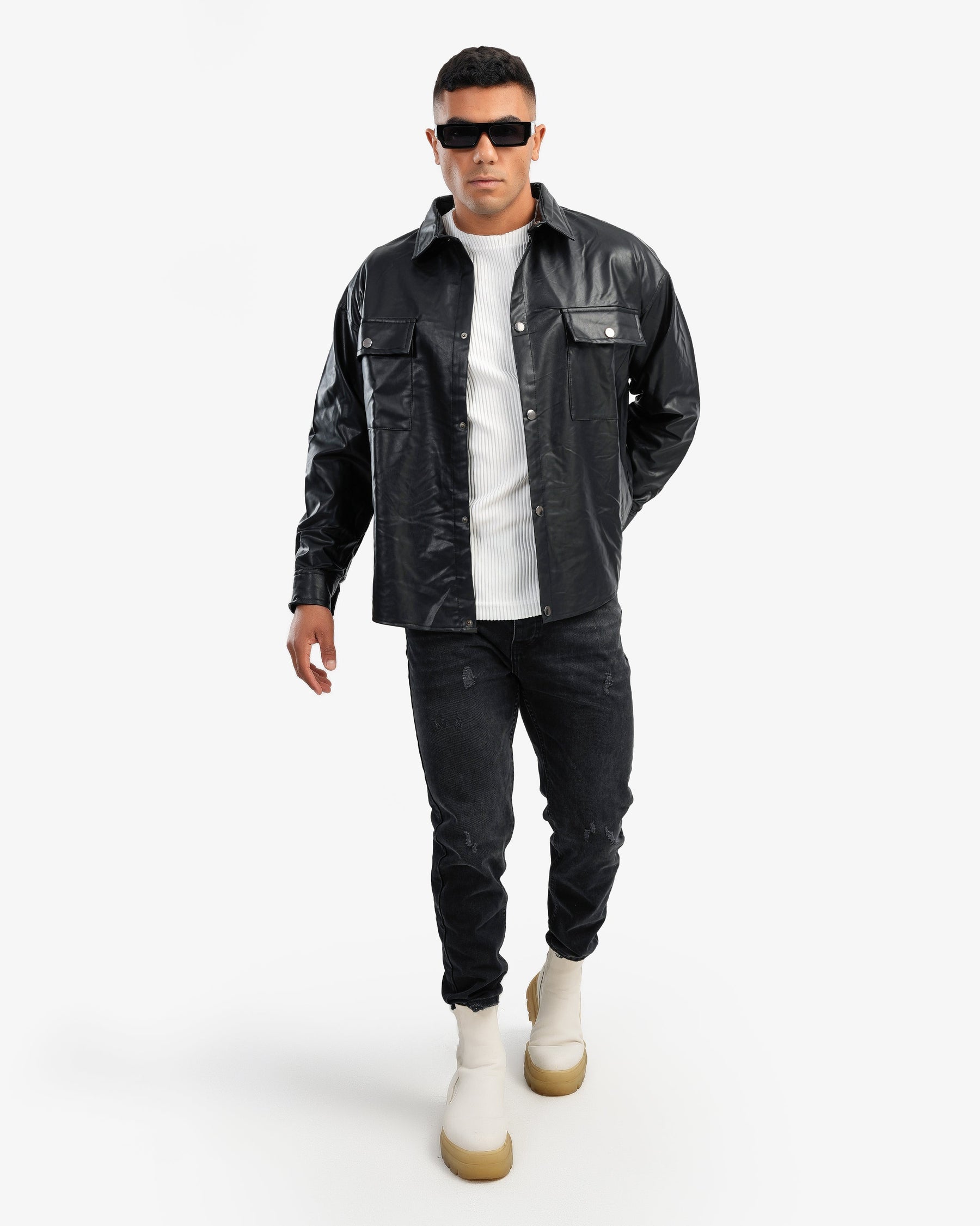 Men’s Leather Jacket In Black