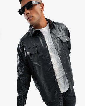 Men’s Leather Jacket In Black