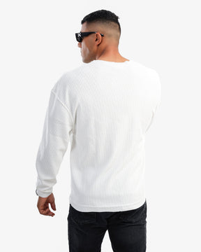 Men's Ripped Pullover In White