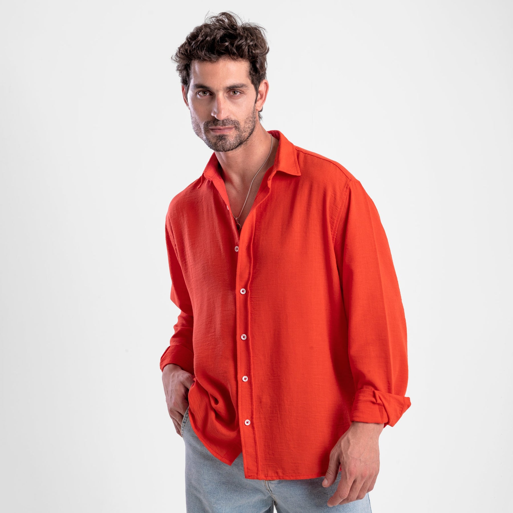 Men's Oversize Loose Linen Shirt