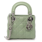 CHRISTIAN DIOR Lambskin Mini Lady Dior Green