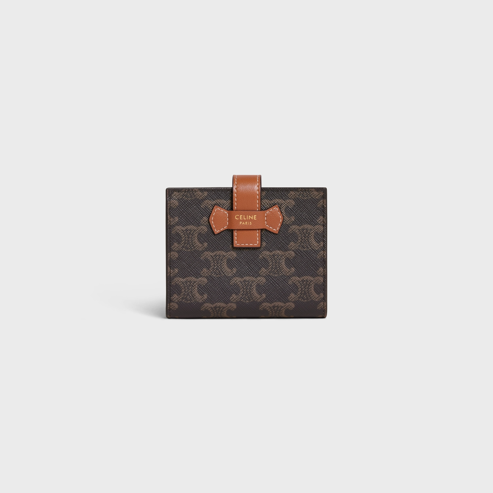 Celine Small Strap Wallet in Triomphe Canvas and lambskin