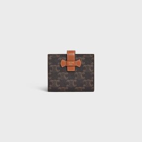 Celine Small Strap Wallet in Triomphe Canvas and lambskin