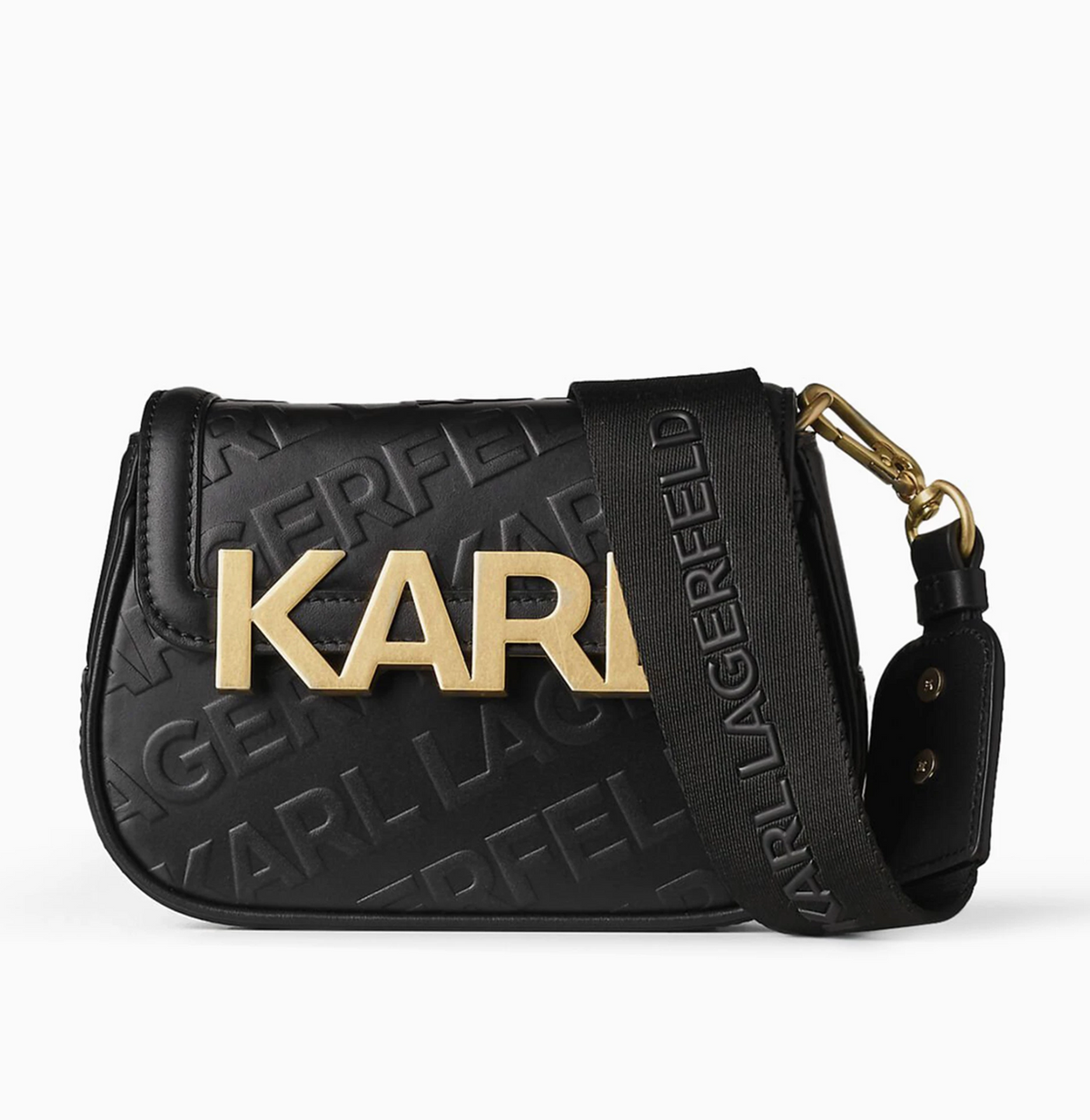 Original KARL LAGERFELD K/Letters Embossed Crossbody Bag in Leather