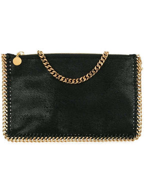 NWT NEW Stella McCartney women's black gold Falabella Clutch Bag