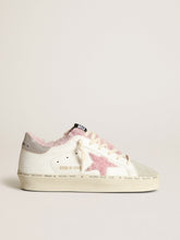 Women's Golden Goose Hi Star in white nappa with pink shearling star and lining