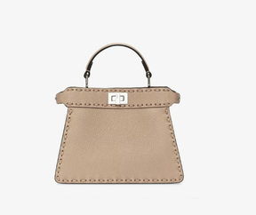 Fendi Peekaboo ISeeU Petite Dove grey Selleria bag with 306 hand-sewn topstitches