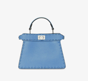 Fendi Peekaboo ISeeU Petite Blue Selleria bag with 306 hand-sewn topstitches