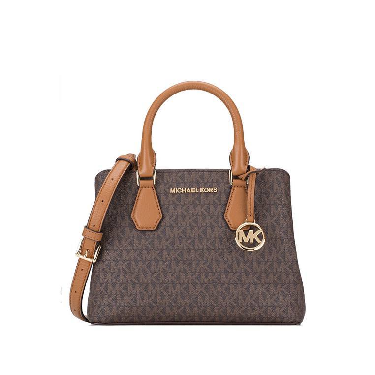 MICHAEL KORS PRE-LOVED Camille Small Logo and Leather Satchel