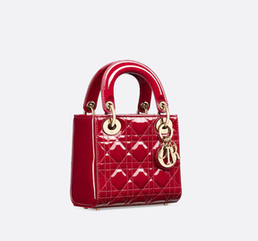 Mini Lady Dior Bag Cherry Red Patent Cannage Calfskin