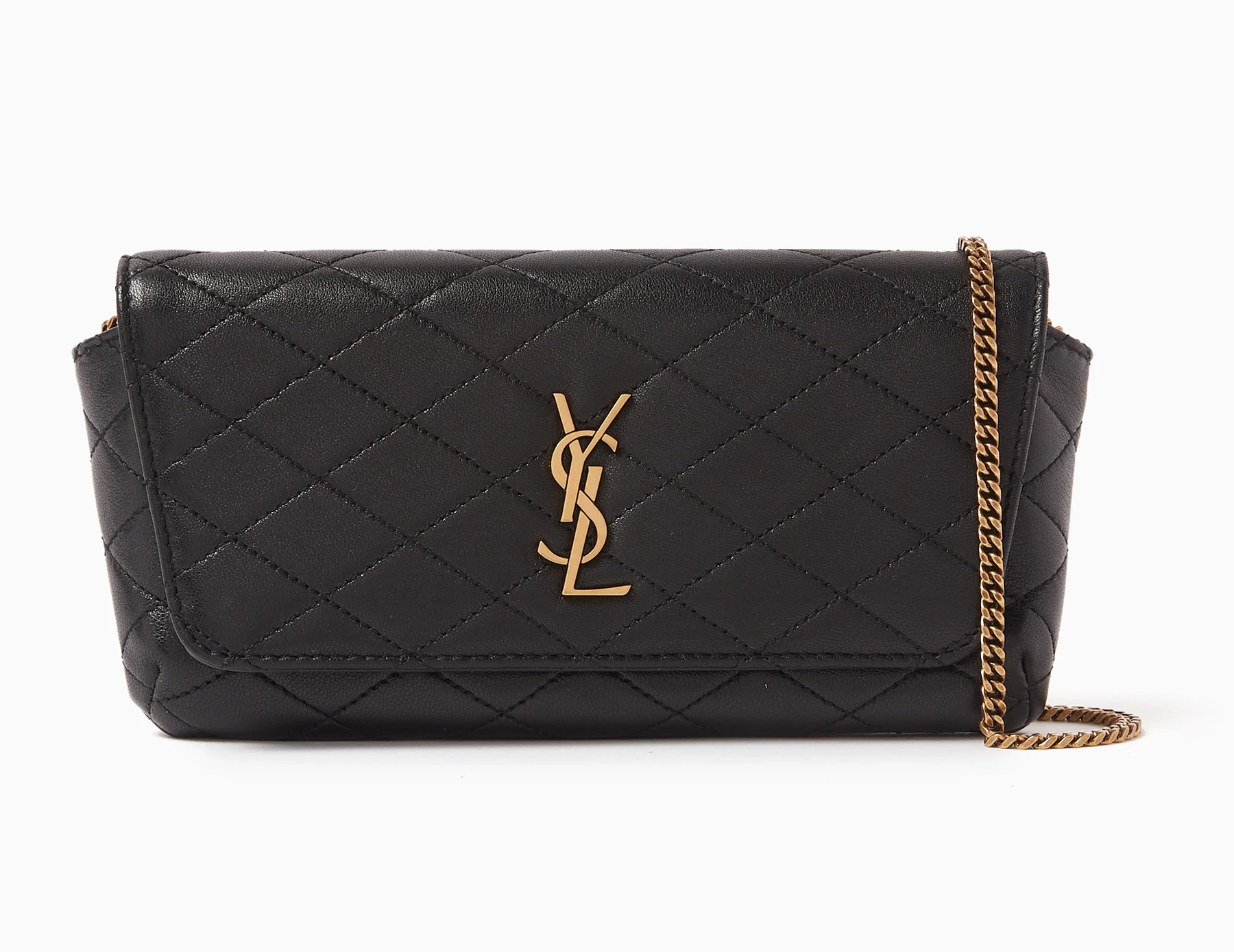 SAINT LAURENT Gaby Phone Holder in Quilted Leather