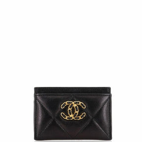 Chanel Quilted Leather Chanel 19 Card Holder