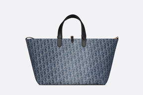 Large Dior Toujours Blue Denim Oblique Jacquard Bag