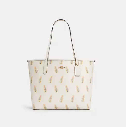 Original City Tote Bag With Lipstick Print