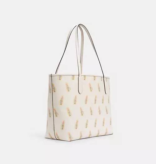 Original City Tote Bag With Lipstick Print