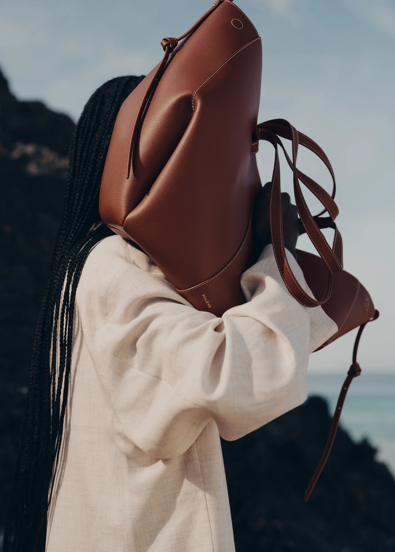 Polene Cyme Edition Textured Cognac