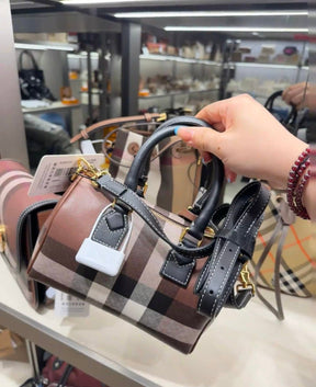 Burberry mini check padlock tote bag