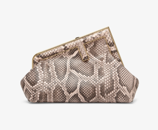 Fendi First Small Pink Python Leather Bag
