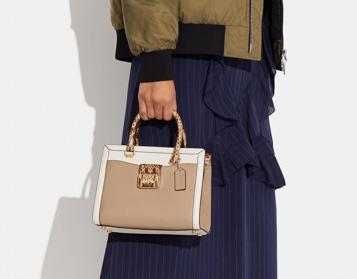 Original Coach Grace Carryall in Colorblock in Beige