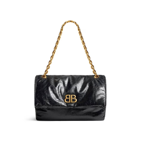 Balenciaga Women's Monaco Medium Chain Bag in Black