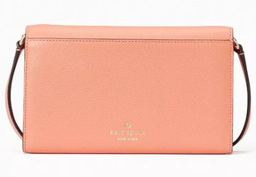 Original Kate Spade Marti Leather Flap Wallet Crossbody Peach Orange