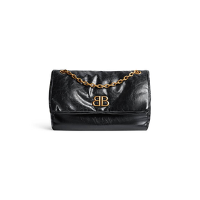 Balenciaga Women's Monaco Medium Chain Bag in Black