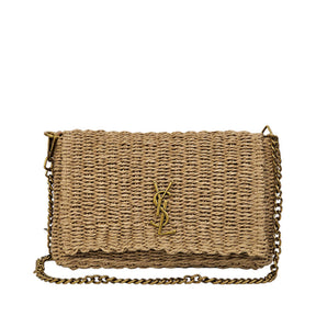 YSL Medium Supple Chain Bag In Raffia