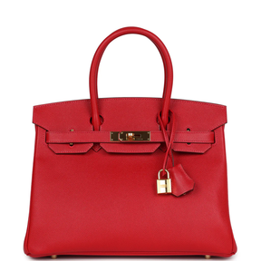 Hermès Birkin Red Leather Gold Hardware