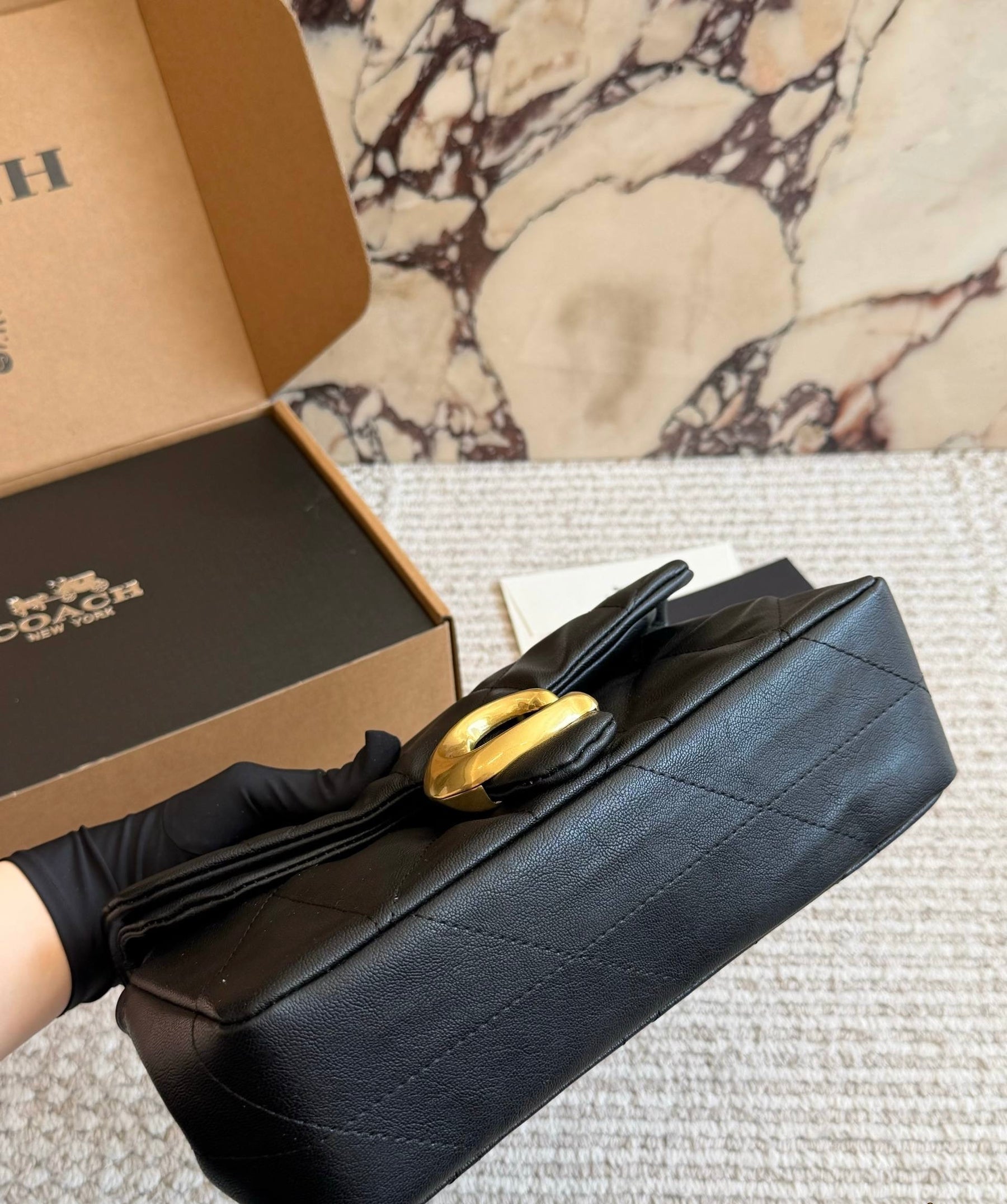 Coach Tabby Quilted Shoulder Bag With Chain