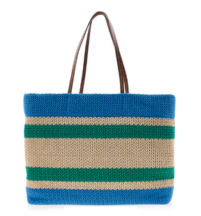 Miu Miu Striped Woven Top Handle Bag