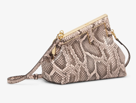 Fendi First Small Pink Python Leather Bag