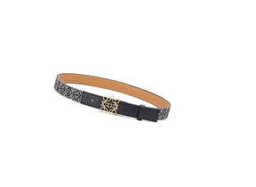 Loewe Anagram belt in jacquard and calfskin Black/Gold