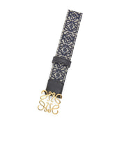 Loewe Anagram belt in jacquard and calfskin Black/Gold