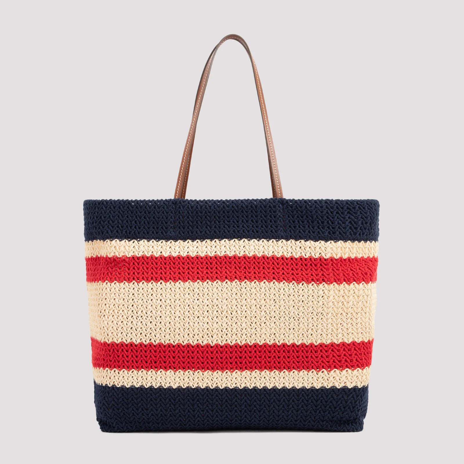 Miu Miu Striped Woven Top Handle Bag