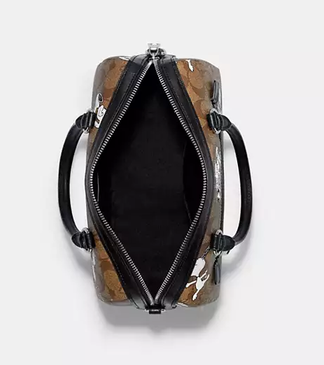 Coach X Peanuts Rowan Satchel In Signature Canvas With Coach X Peanuts Rowan Satchel In Signature Canvas With