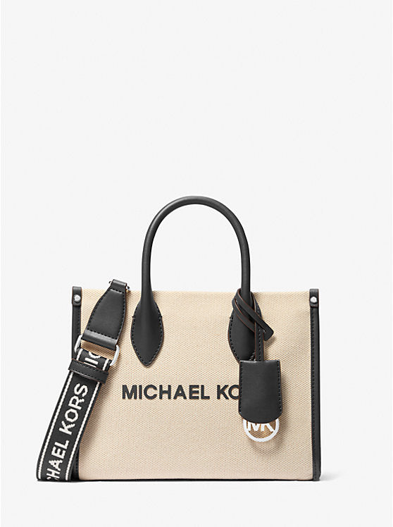 Michael Kors Mirella Small Two-Tone Canvas Crossbody Bag
