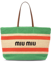 Miu Miu Striped Woven Top Handle Bag