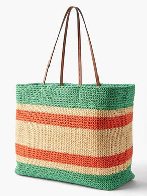 Miu Miu Logo-embroidered Straw Tote Bag