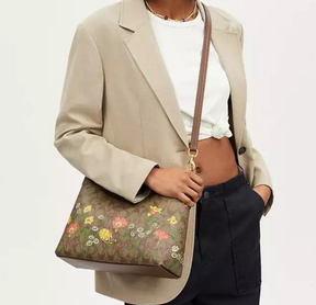 Coach Laurel Shoulder Bag In Signature Canvas With Floral Print