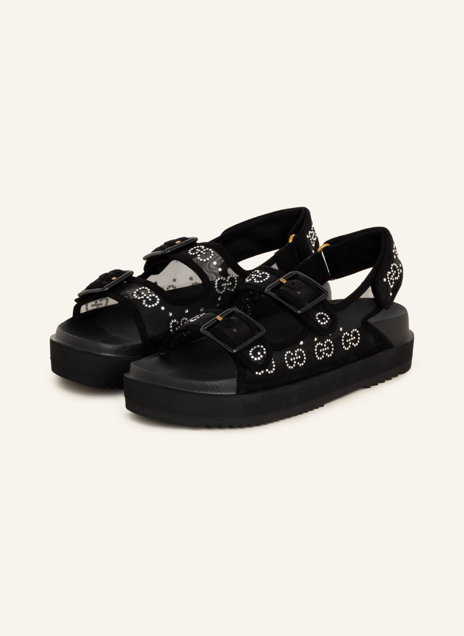 GUCCI Platform sandals with decorative gems