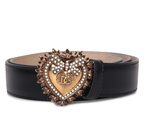 Dolce & Gabbana Handmade jewel heart buckle with pearl inlays