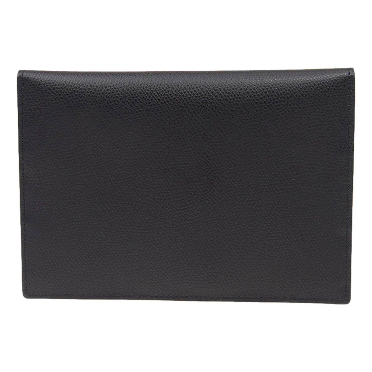 Fendi F is Fendi Black Brown Embossed Leather Flat Pouch