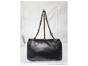 CHANEL Caviar Large Timeless Flap Shoulder Bag Black