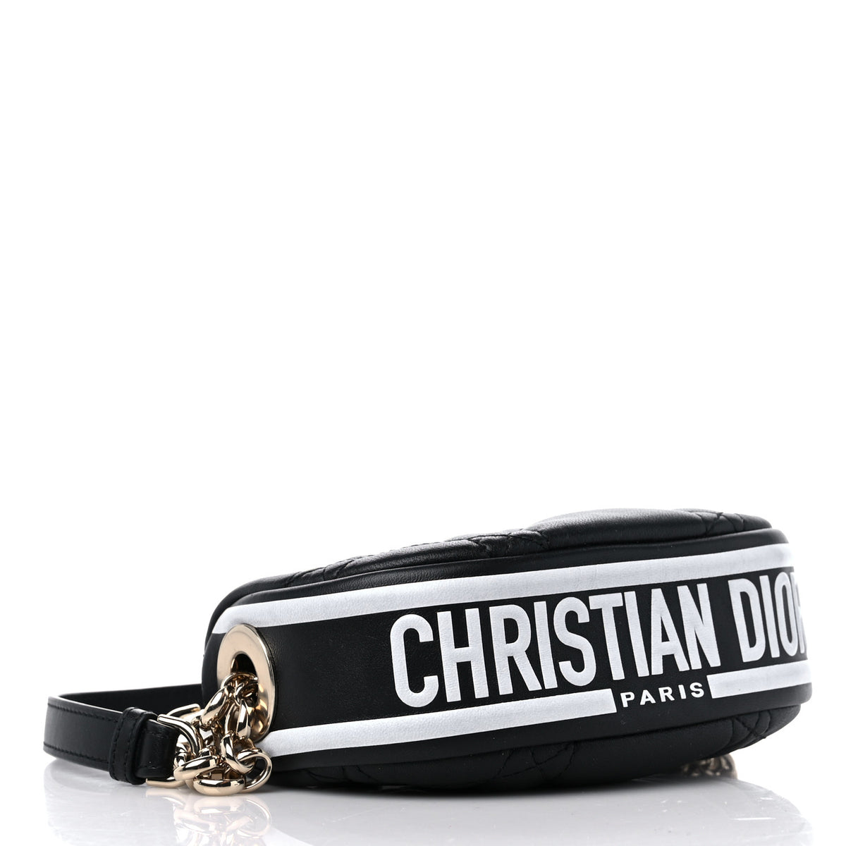 CHRISTIAN DIOR Lambskin Cannage Mini Dior Vibe Hobo Bag Black