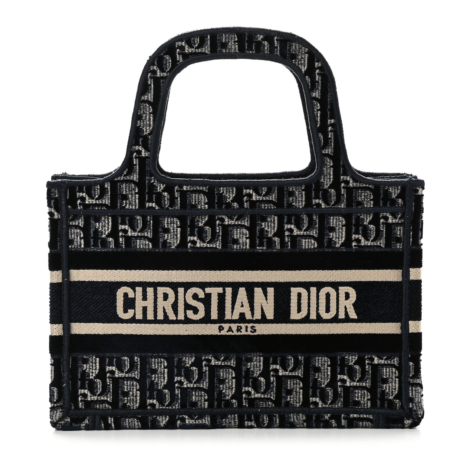 Christian Dior Velvet Oblique Embroidered Mini Book Tote