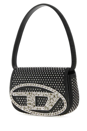 Diesel Embellished Black Denim Shoulder Bag